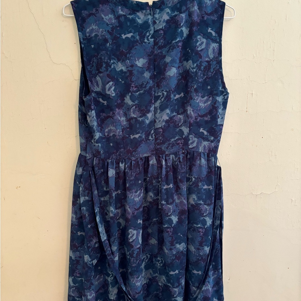 Blue and purple sleeveless dress lined cut outs across the chest size M - Picture 2 of 4